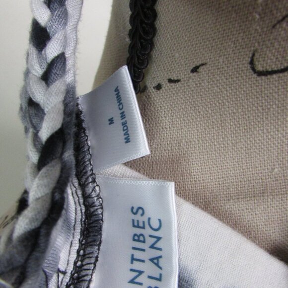 Antibes Blanc Sleeveless Blouse M Black White Tye Dye - Picture 11 of 11